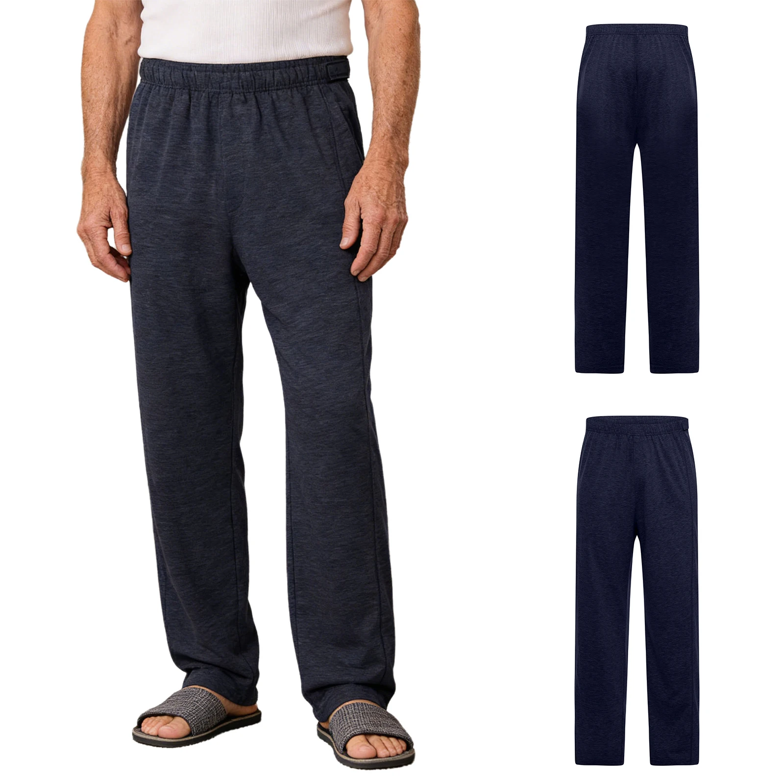 

Dementia Alzheimers Special Needs for Men Loose Elderly Tear-away Adaptive Trousers Elastic Waistband Double-end Zip Legs Pants