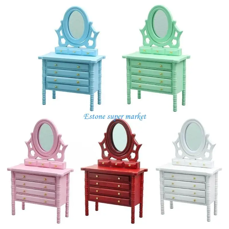 090b 1:12 Doll House Dresher Doll House Furniture jouet mini-miroir tiroirs miniatures
