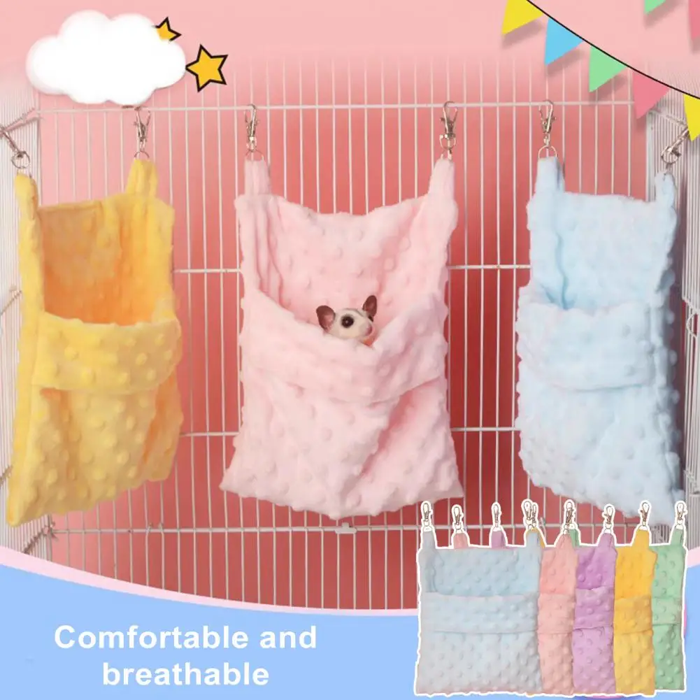 

Ferret Rat Hammock Small Animal Sleeping Bag Double Sides Cute Pet Nest Guinea Pig Hammock Rat Bunk Bed Soft Plush Hamster Nest