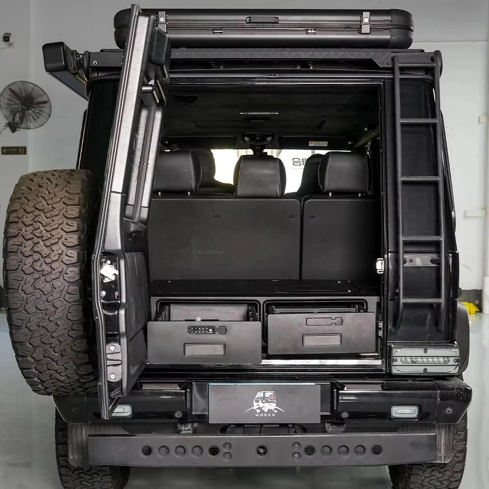 Hot Sell G Class W465 W463A W463 Trunk Storage Box Interior Car Rear Trunk Container Box Organizers with Foldable Table Seat Kit