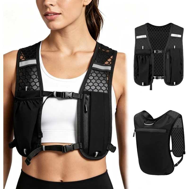 WOOJACK Hydration Running Vest Lightweight Water Backpack Pack for Men Women Hydration Water Pack for Cycling, Running, Hiking