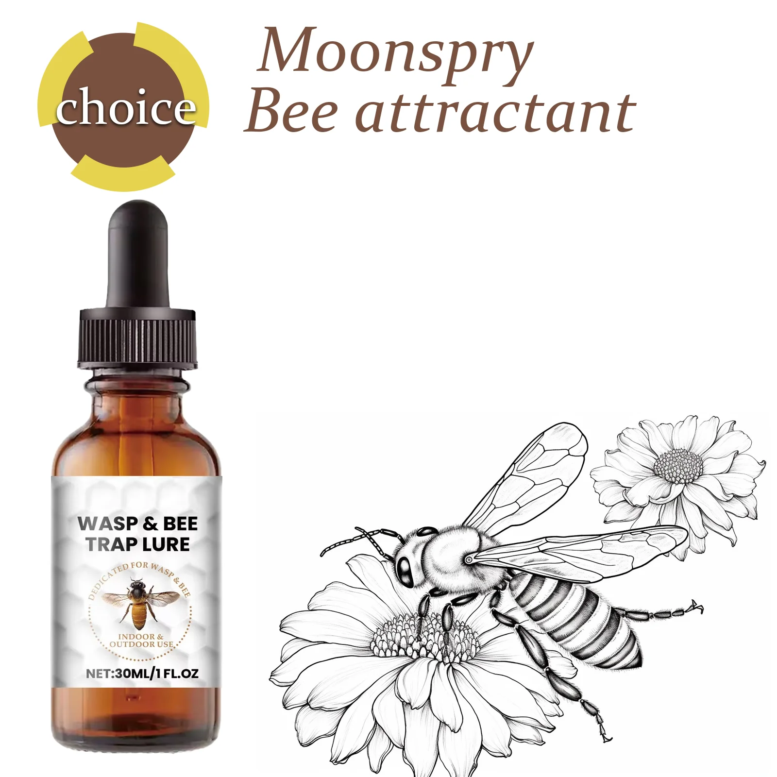 Bee Attractant Lure Queen Pheromone Catching Bait Swarm Lure Beekeeping Attract Bait Swarm Commander Honeybee Trap Liquid