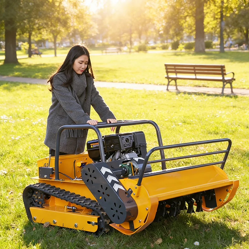 

Газонокосилка с нулевым вращением, гусеничная конструкция вездехода, модель с дистанционным управлением для ферм и садов.