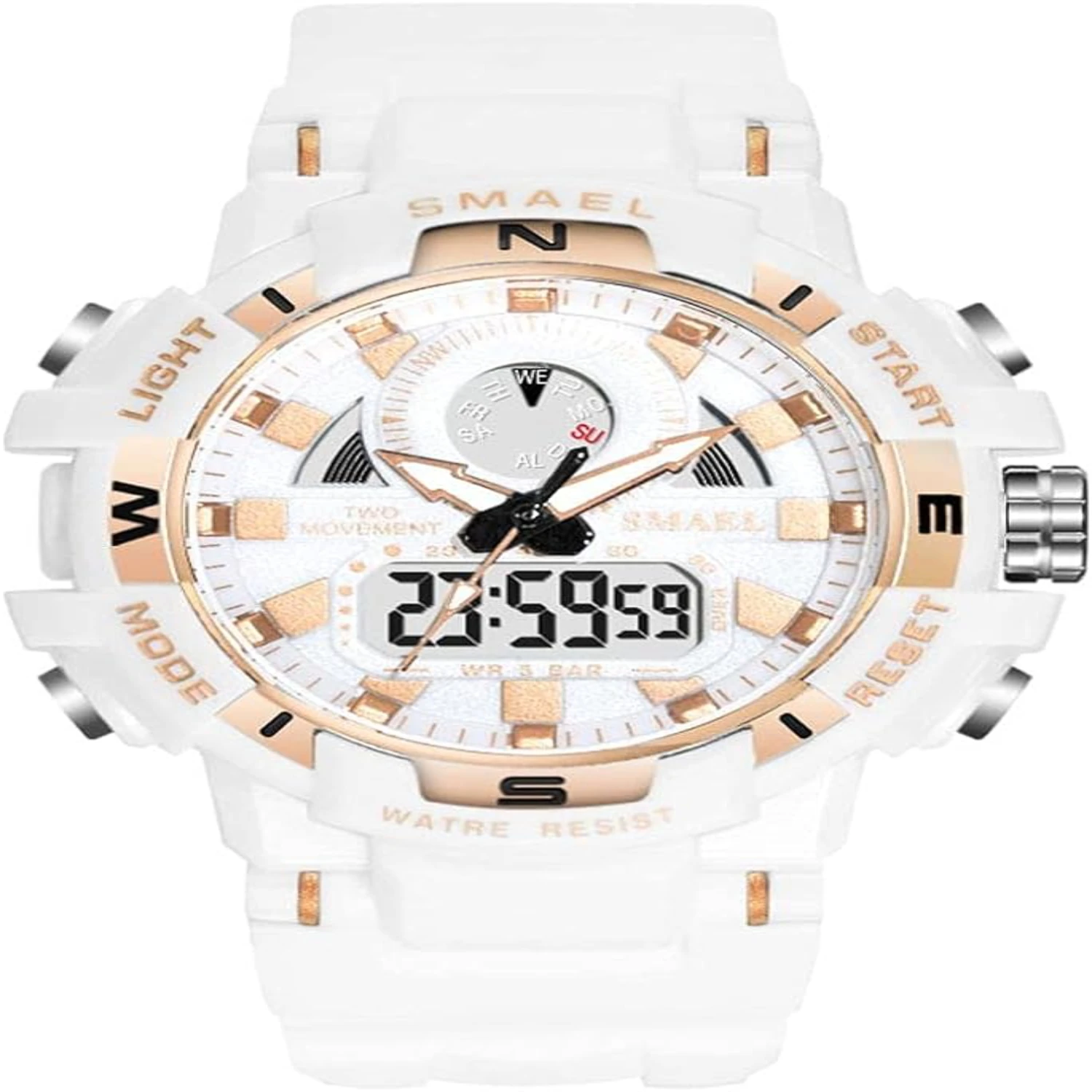 

Stylish and durable waterproof digital sports watch for women with analog display. Perfect for active women who adore outdoor ac