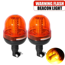 2pcs 12V 24V 60 LED 3 Modes Warning Emergency Strobe Light Mount Flashing Beacon Rotating Signal Lamp Truck Tractor Waterproof