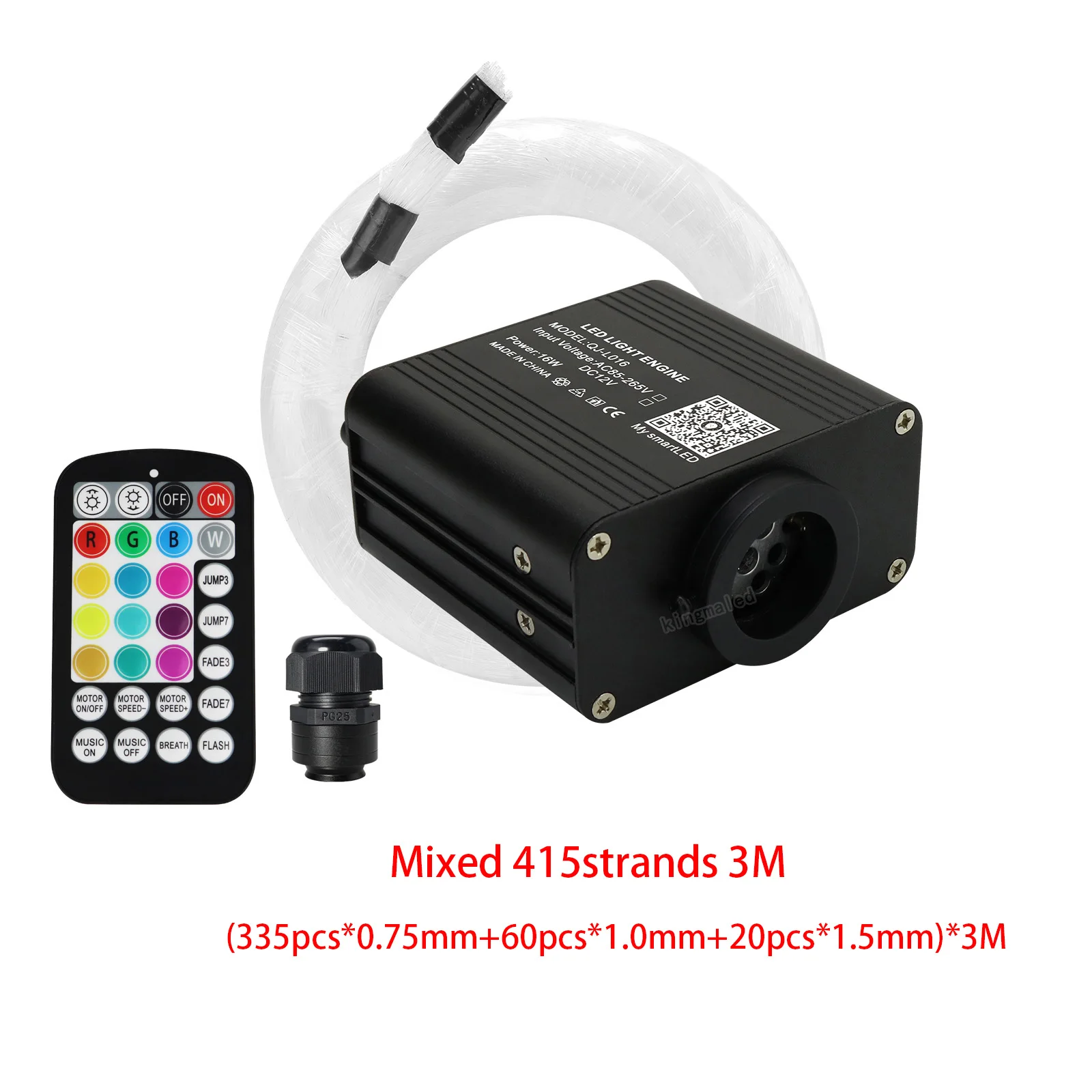 Nieuwe 16W Twinkle RGBW Glasvezel Ster Plafondverlichting Kit Smart APP Geluidscontrole LED Motor voor Auto Sterrenhemel glasvezel Licht