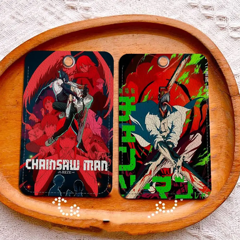 Popular Anime C-Chainsaw M-Man Reze Arc Style PU Access Card Holder With Keychain - Executive Protection For Bank Card,Subway