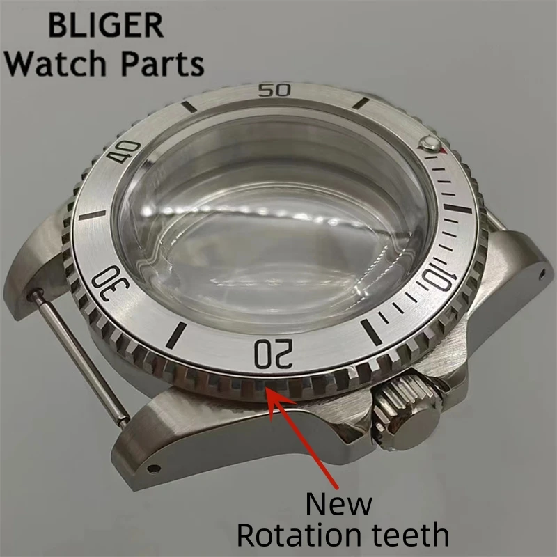 

BLIGER 40mm New Bezel vintage silver Submersible yacht case dome glass fit NH35 NH36 NH34 NH37 NH38 NH39 ETA2824 PT5000 movement