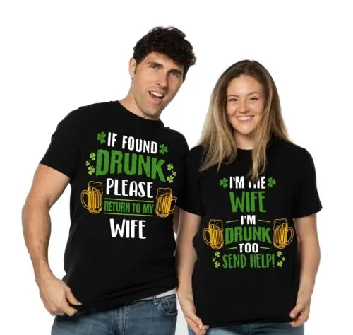 St Patrick's Day Shirts For Couple Saint Patricks Party Tees For Wife Husband