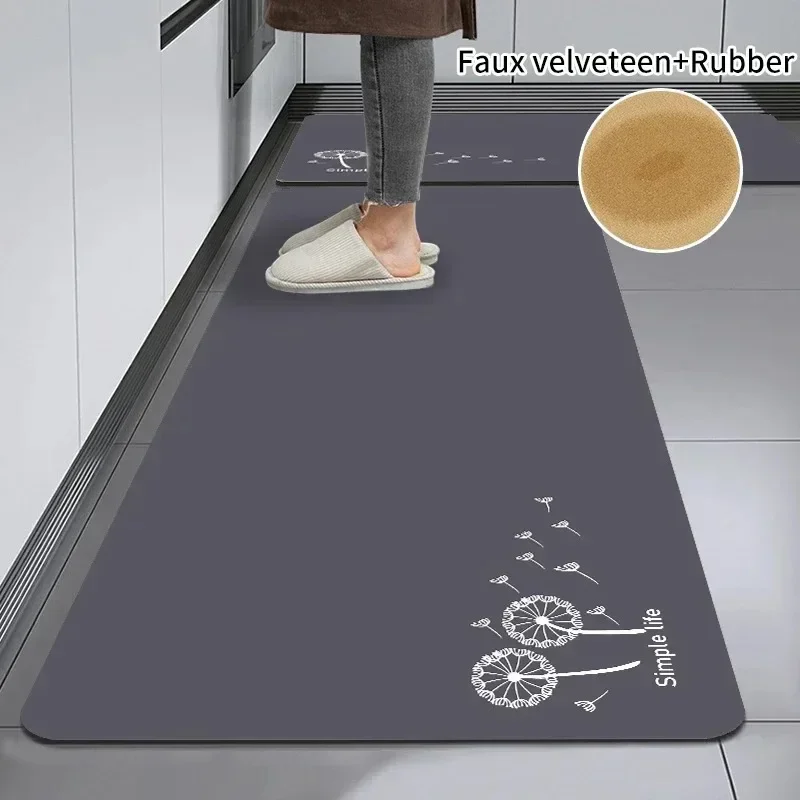 

Kitchen Carpet Non-slip Floor Mat Absorbent Foot Mats Long Rug Anti-slip Area Rugs Water-absorbent 주방 카펫 Alfombra De Cocina