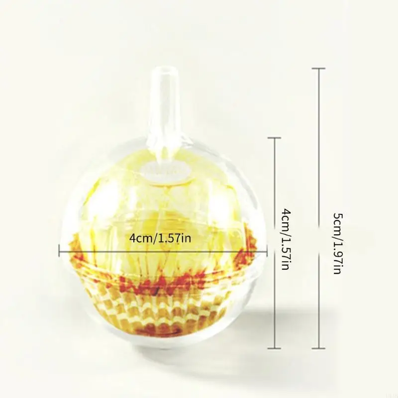 U1JB 20pcs Clear nhựa Chocolate Ball 4cm Vòng tròn hộp kẹo Bouquet Ngày lễ tình nhân