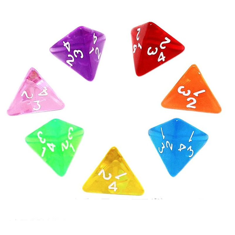 35/25/7/5/2pcs Clear 4 Sided D4 Dice triangle triangular pyramid Dice for RPG TRPG Board Game Accessories