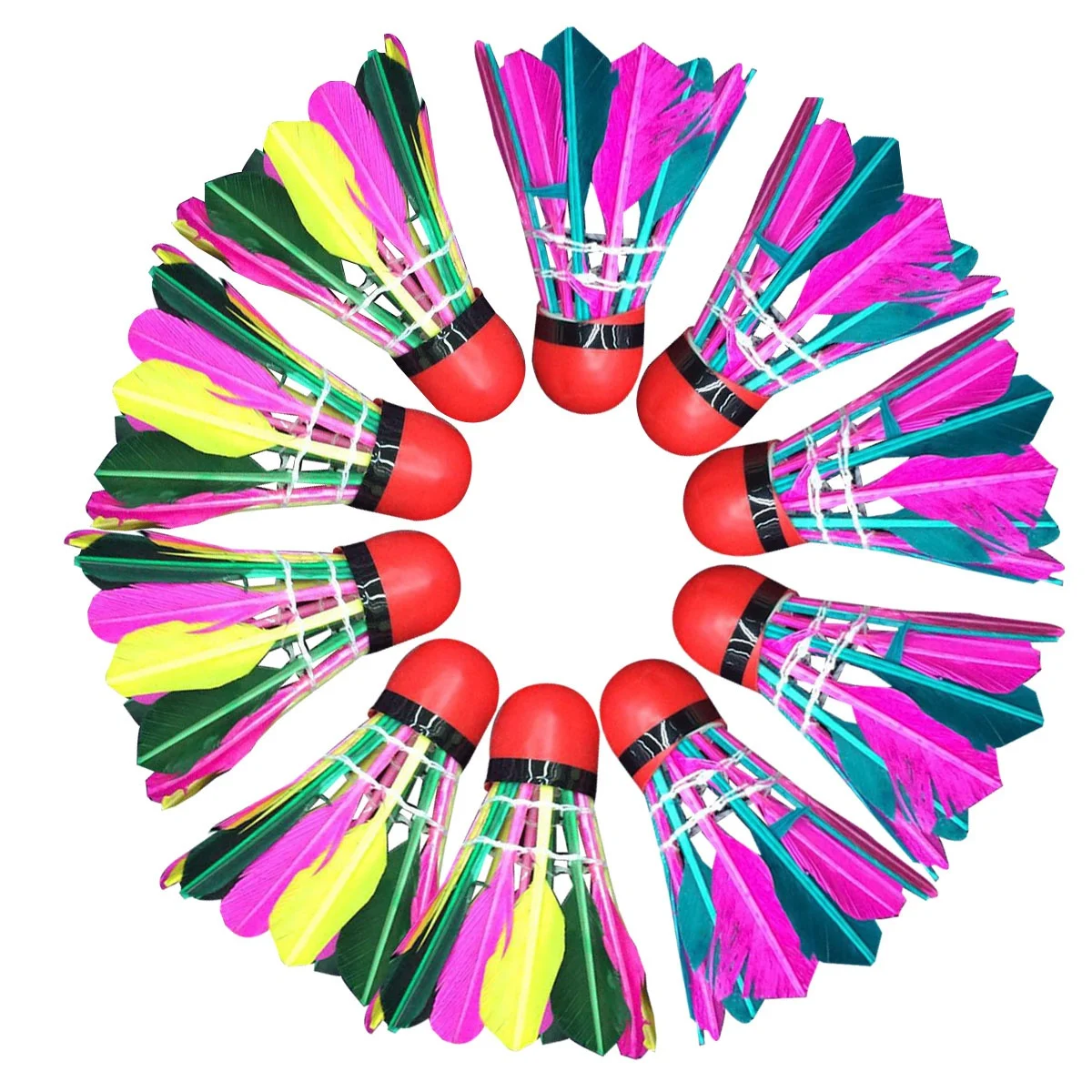 

11Pcs Premium Shuttlecocks Colorful Badminton Balls Durable Stable Flight for Indoor Outdoor Games