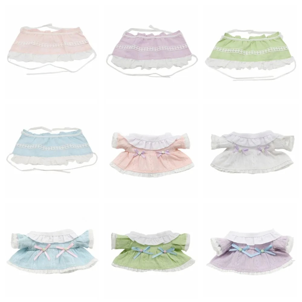 Stuffed Clothes Bow Skirt 20cm Cotton Clothes Headscarf Lace Cotton 's Clothes Mini Outfit Clothes 20cm Cotton