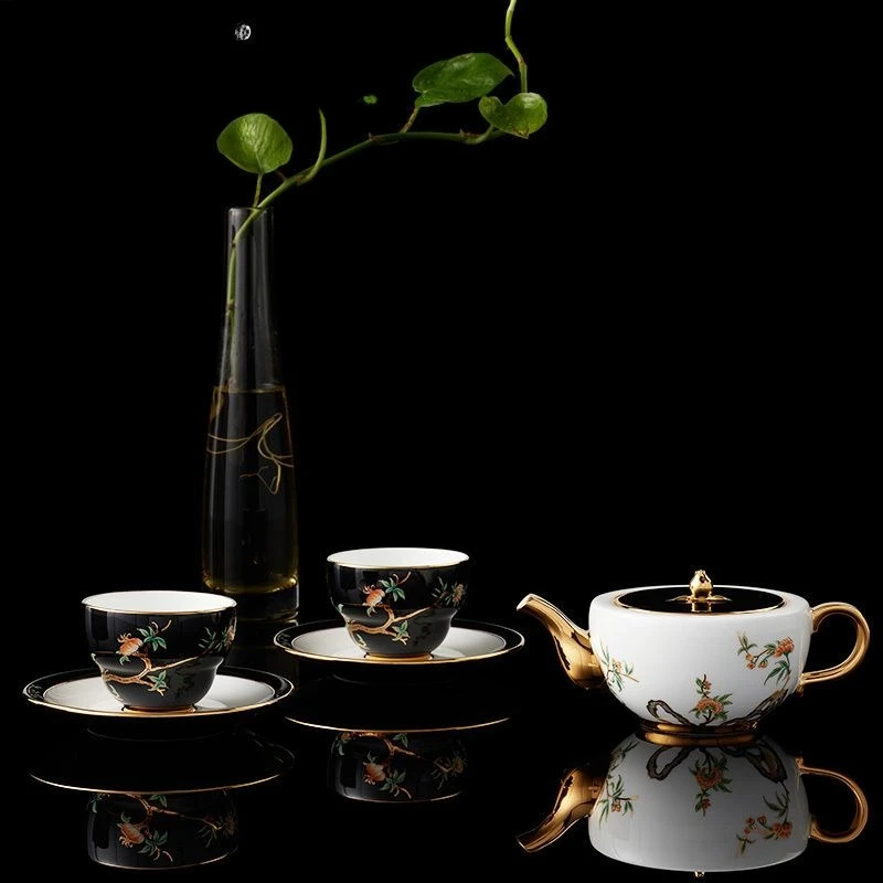Pomegranate Home Tea Set 6-head Chinese teacup set, high-end light luxury gifts