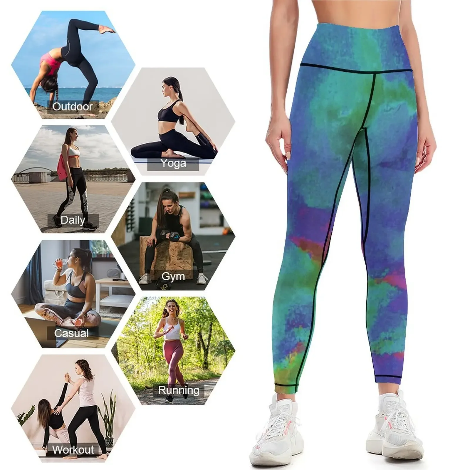 Silver, Blue and Purple Scales 2 Leggings gimnasio top gimnasio ropa deportiva mujer Leggings para mujer