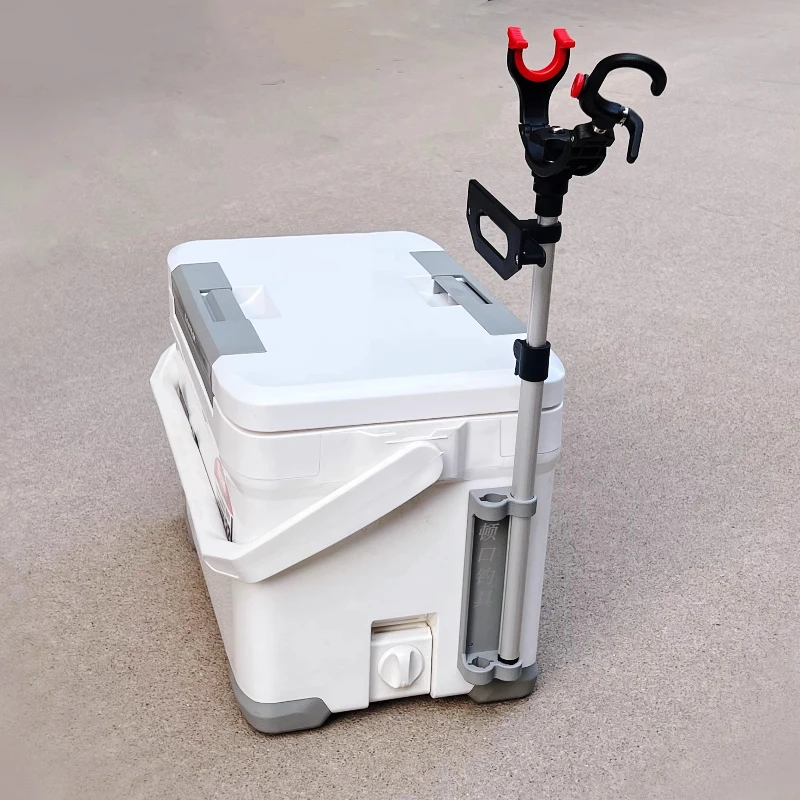 Изолированный контейнер для приманки для береговой рыбалки со сливной пробкой, водонепроницаемый рыболовный сундук со льдом для лодочного банка, сверхмощный морской холодильник