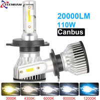 2Pcs H4 Canbus LED Headlight Bulbs 110W 20000LM H1 H7 H11 9005 HB3 9006 HB4 Turbo Auto Headlamps 6000K White 12V Car Fog Lights