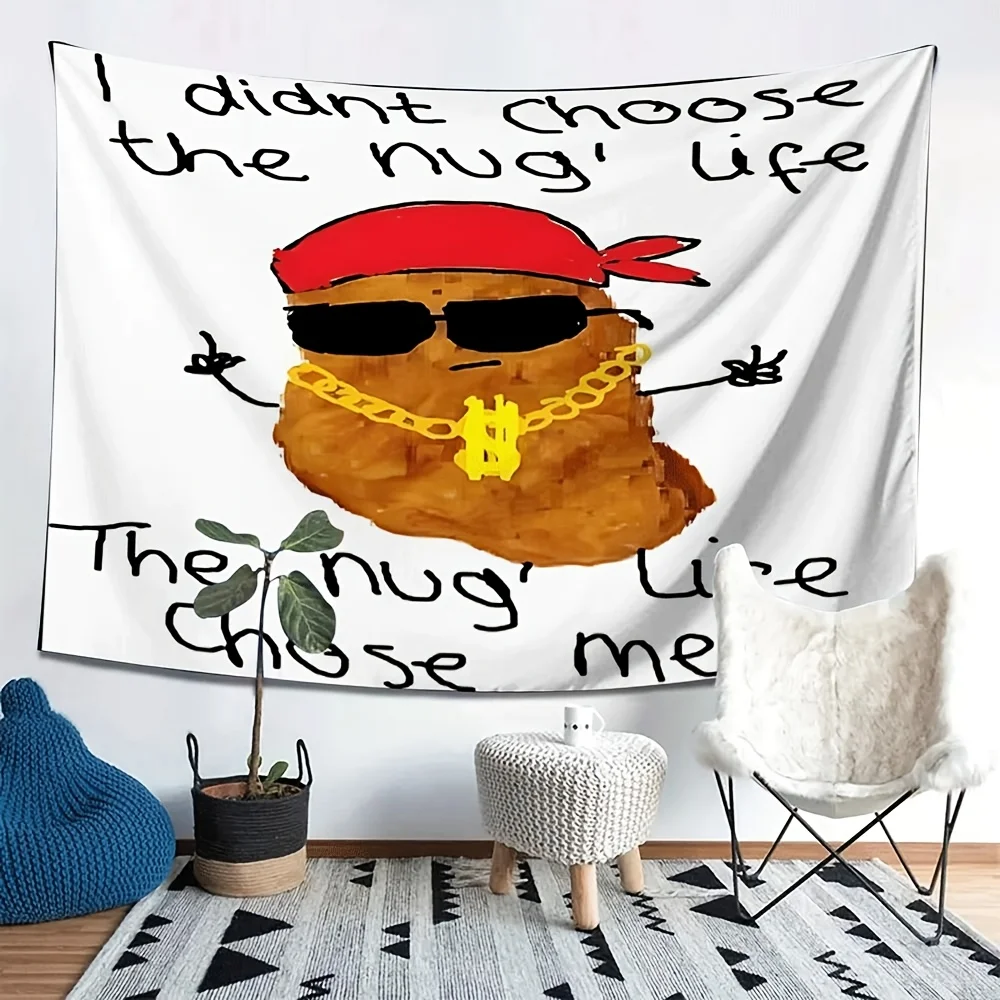 Customize 1pc Nugs Not Chicken Nugget Design Peach Skin Wall Hanging 3 Horizontal Wall Art for Living Room, Bedroom, Party Backd