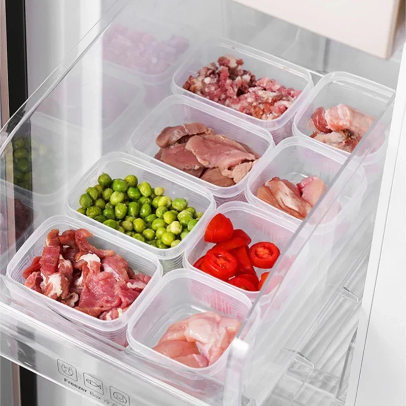 

Refrigerator Food Storage Boxes Frozen Meat Fresh-keeping Boxes Portable Fruit Storage Container Food Sub-packed Kitchen Tools