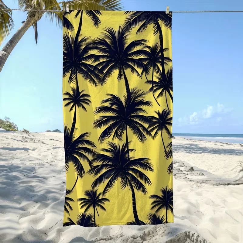 Tropical Palm Tree Beach Towels Enjoy The Perfect Match of Sunshine and Waves Theme Beach Towels Summer Beach Towels