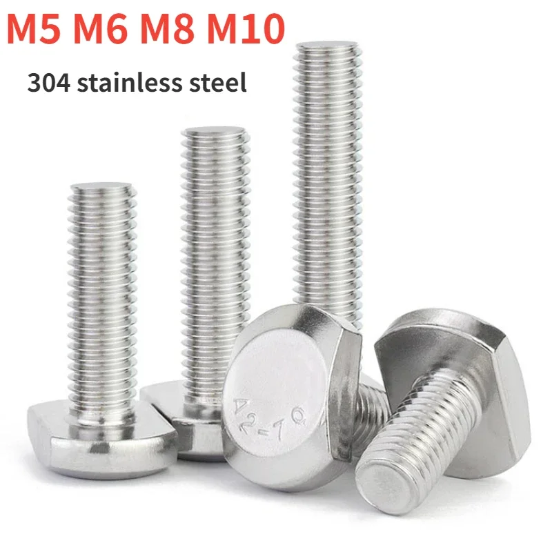 M5 M6 M8 M10 T Bolts for T Slot GB37 304 Stainless Steel T Screw Square Bolts T-head Screw Chute T-bolt