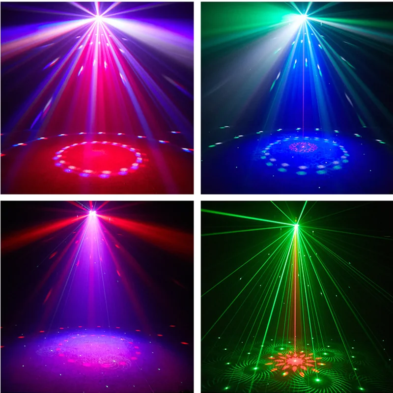 Dj light dyeing kaleidoscope magic ball light strobe light 4in1 Disco Effect Laser Light Full Sky Star Flash Colorful Bar light