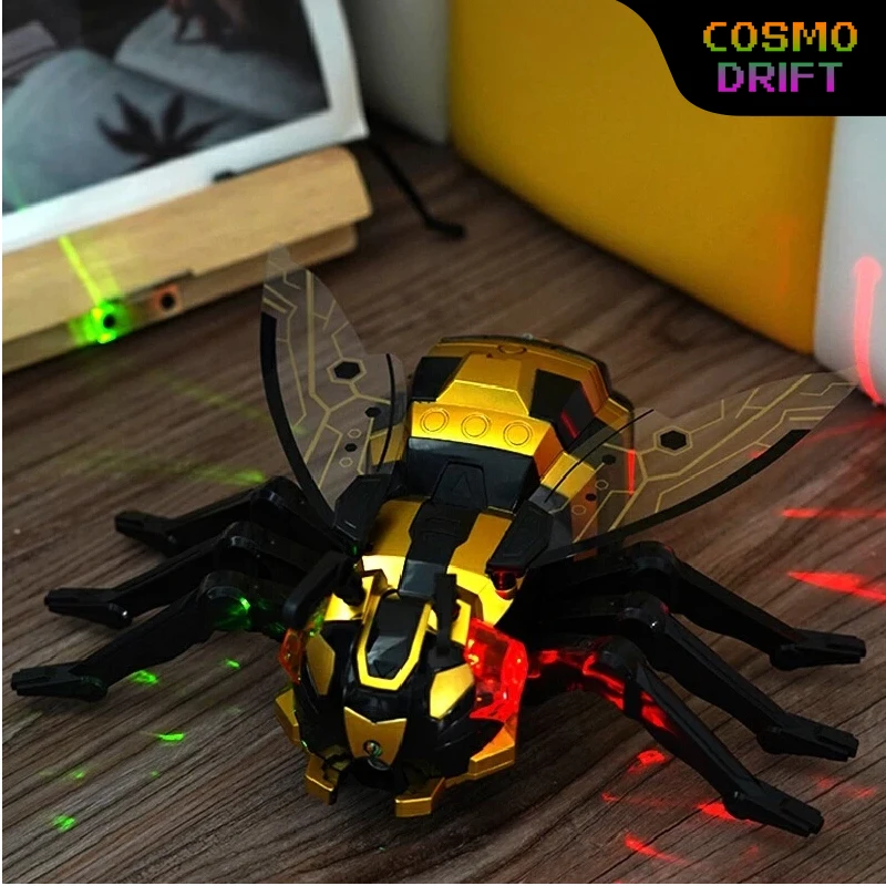 Hot Remote Control Spray Bee Spider Toy 2.4GHz Wireless Simulation Bug With Music Light Mist Spraying For Kids Educational Gift
