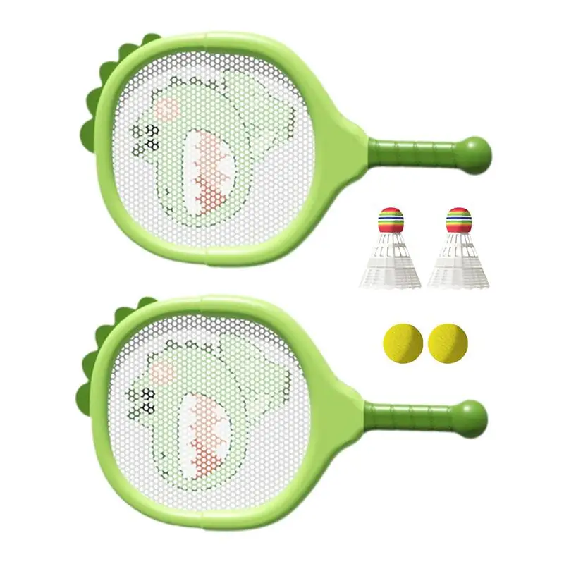 Tennis Racket Set Kids Indoor Sports Ball Dinosaur-Themed Toddler Tennis Racket Kids Tennis Racquet Set Indoor Sports Play For