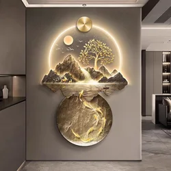 Chinese Wall Painting With Lights Simple Modern Hanging Home Decoration For Corridor Aisle Upscale Living Room Wall Decorations