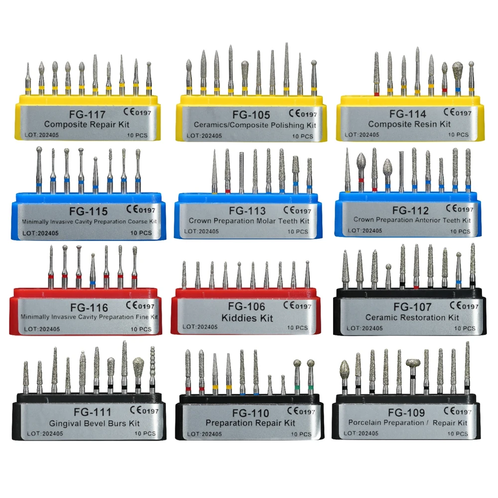 

Dental Diamond FG Burs Drills Set Dentist High Speed Handpiece Polishing Teeth Whitening Tools Kit Dentistry Equipment