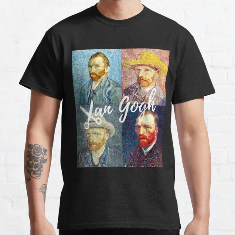 

Funny Collage Of Vincent Van gogh SelfPortrait gift T shirt for men Large size Tops S-6XL 100% cotton printed Clothes
