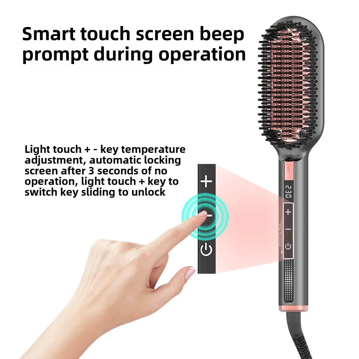 

Ubeyoo 62mm Wide Negative Ion Straightening Comb - Smart Touchscreen, Constant Heat, Hair-Friendly wet hair straightener