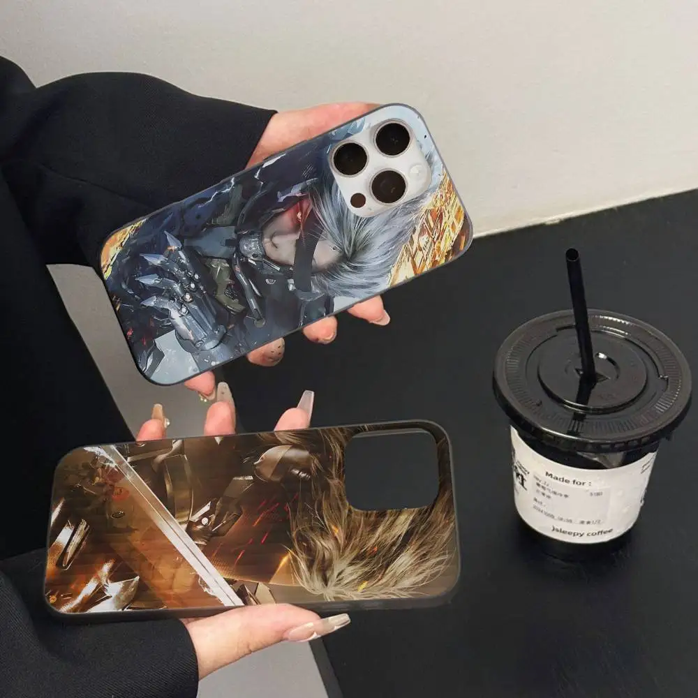 Funda de silicona corrugada suave M-Metal G-Gear Rising Revengeance para iPhone 17 16 15 11 12 13 14 Pro Max