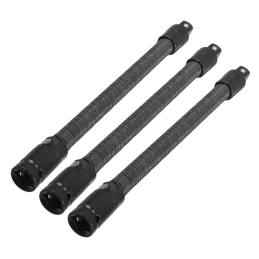 3Pcs Flexible Socket Extension Bar Universal Joint Shaft for Automotive Repair Home Improvement Ratchet Wrench Extender Bendable view 3