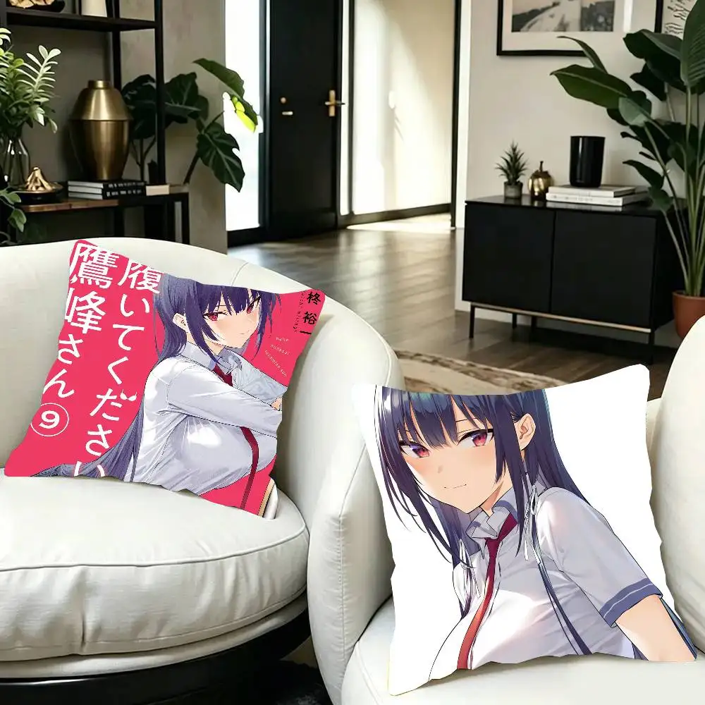 Anime Haite Kudasai Takamine-san Pillow Case Fashion Square Pillowcase Bedroom Sofa Room Ins Decoration Leisure