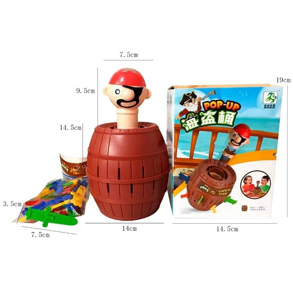 Big Knife Insertion Pirate Bucket Uncle Wooden Bucket Uncle Sword Insertion Creative Trick Table Game Pirates Bring 24 Swords