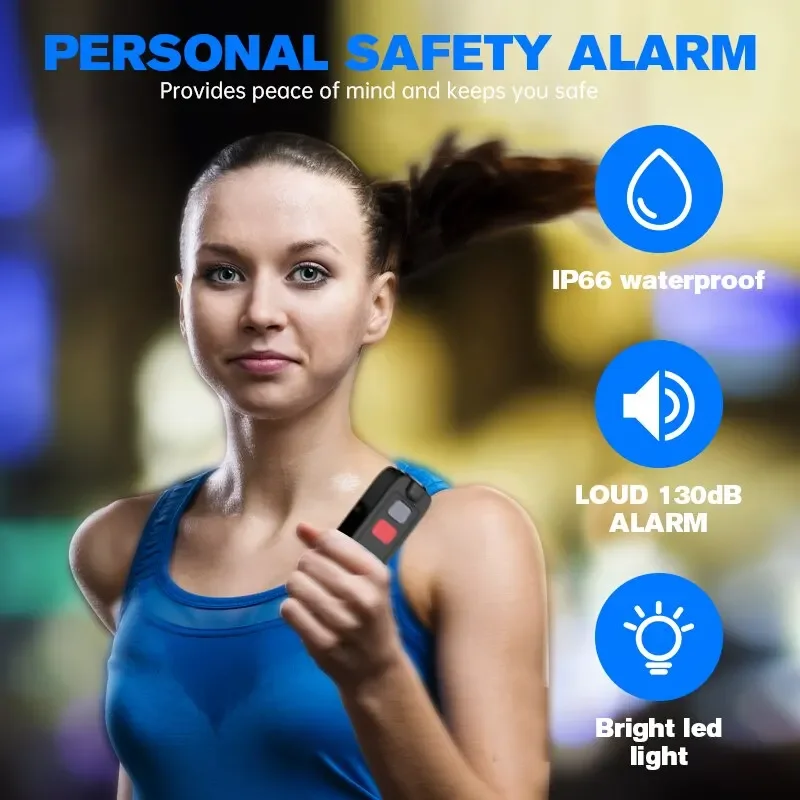 Rechargeable Keychain Alarm for Women Self Defense - 130 DB Loud Waterproof SOS Emergency Safety Alert Device with LED Light