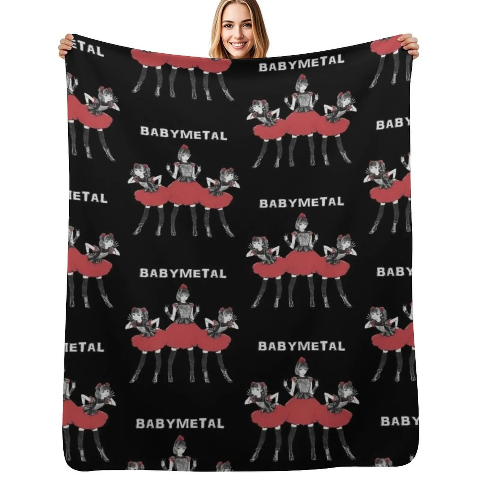 

Babymetal Band Throw Blanket Thin anime Hairy Flannel Fabric Blankets