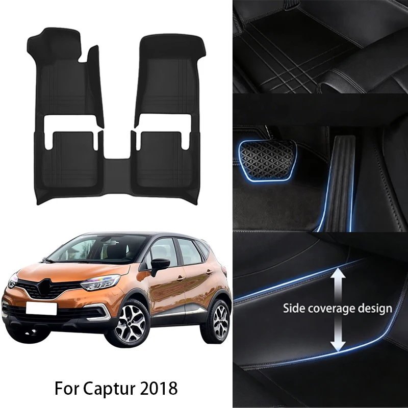 Custom Fit PU Leather Car Floor Mat For Renault For Captur Fluence Koleos 2009-2019 Luxury Full Set Auto Interior Accessories