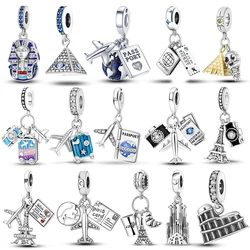Silver Plated Original Vintage Famous Landmark Colosseum Triomphe Dangle Charm fit Bangle Bracelet Necklace Bead Women Jewelry