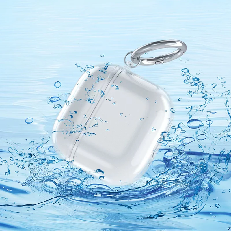 Soft Transparent Case For Airpods 4 TPU Earphone Protective Cover Headphones Shell With Keychain For AirPods 4th Gen Accessories