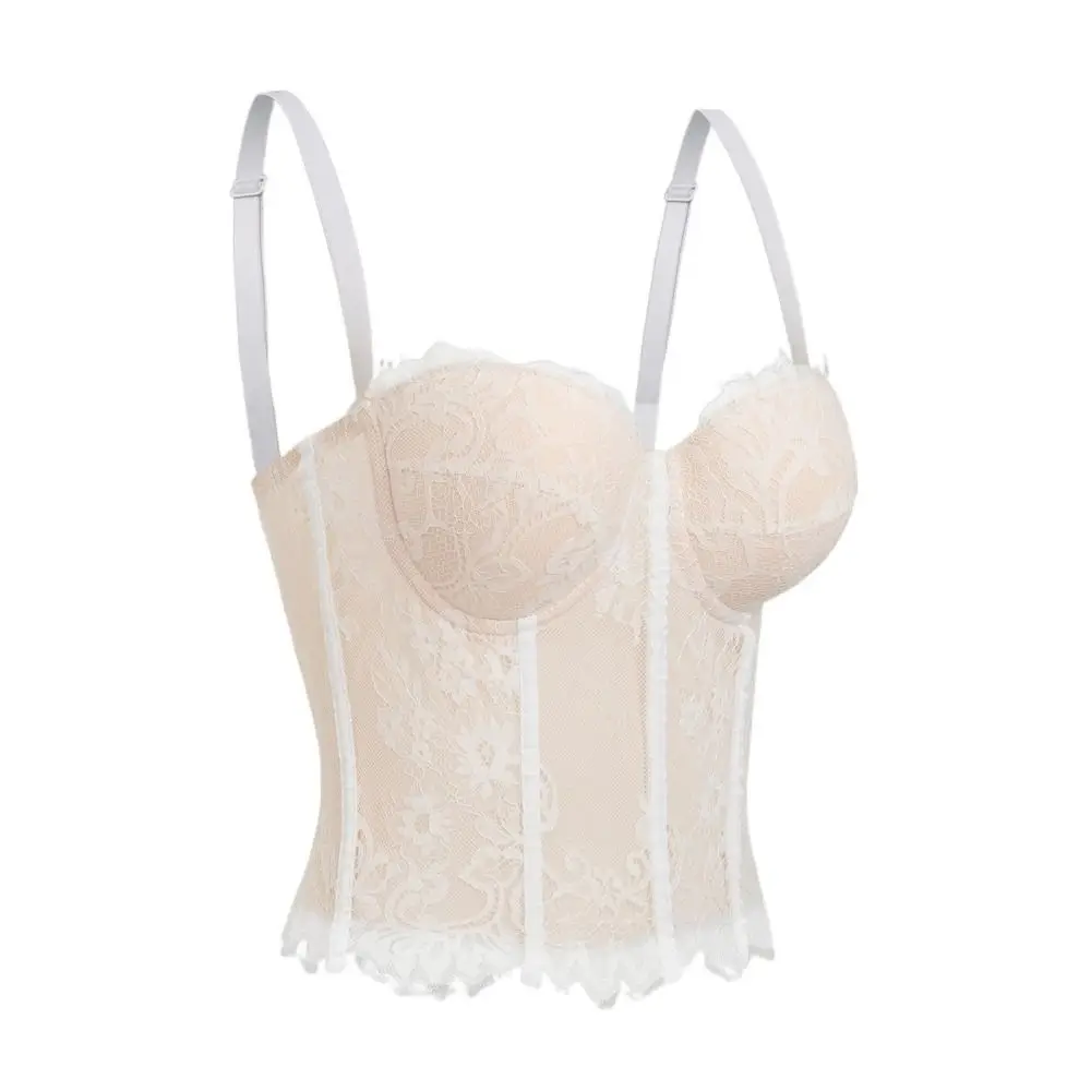 Elegantes, hohles Spitzen-Camisole, schmal geschnitten, transparentes Crop-Top, ärmellos, Streetwear, Trägerweste, für Reisen – Detail 10