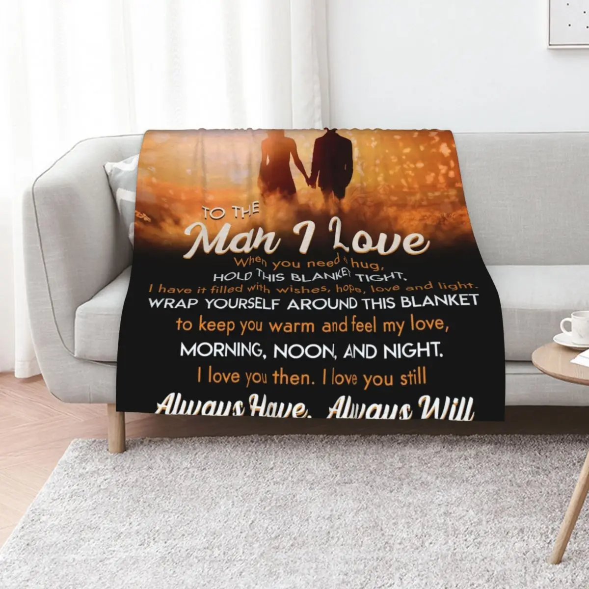 

to my man i love when you need a hug hold this blanket tight- love wife, girlfriend Throw Blanket Beautifuls Quilt Blankets