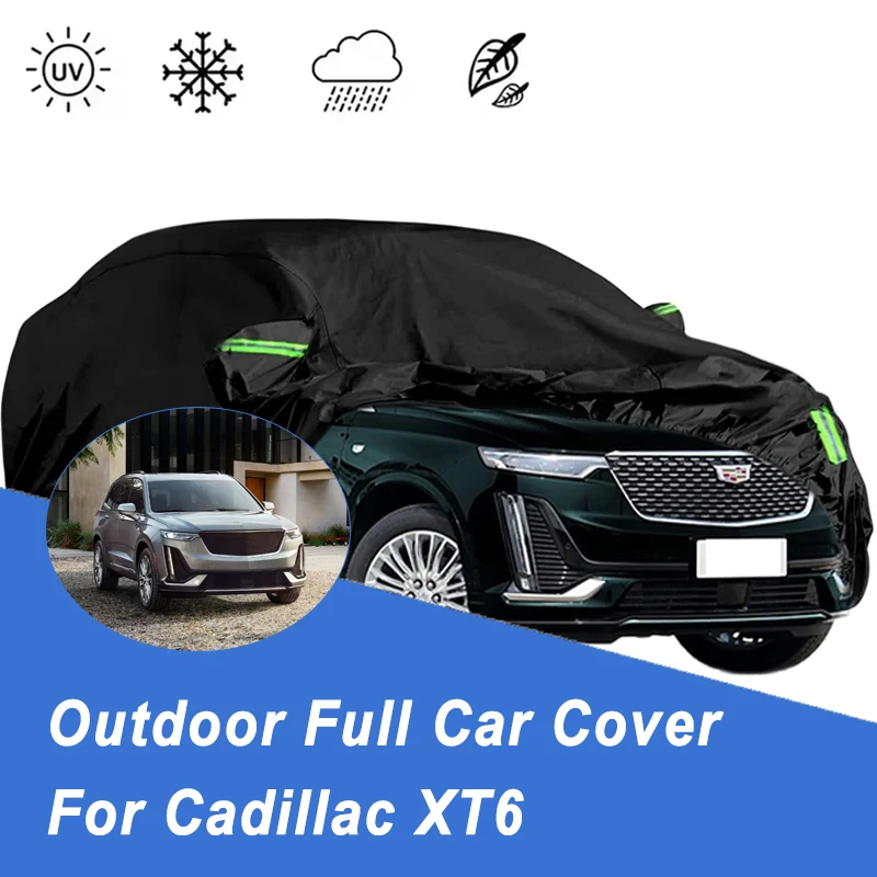 

Всесезонный автомобильный чехол для Cadillac XT6 - ткань Оксфорд 210T, снегозащитный, пылезащитный, водонепроницаемый, солнцезащитный, автомобильный экран