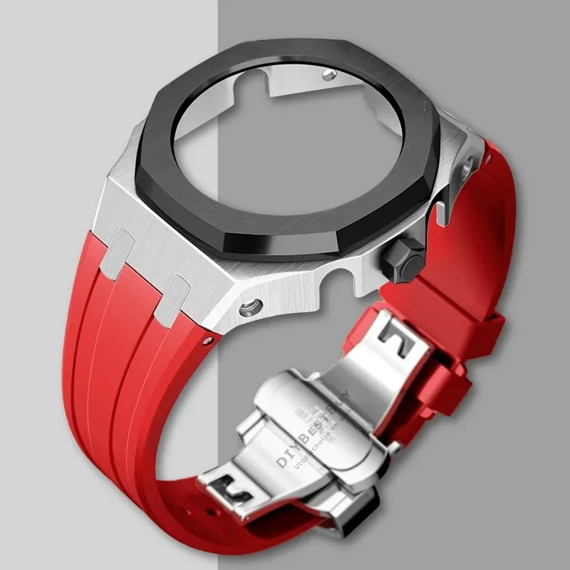 Neues Gen5 Casioak Edelstahlgehäuse für G-Shock GA2100 Mod Kits Modifikationskit Metallblende Gummiband für GA2110 GAB2100