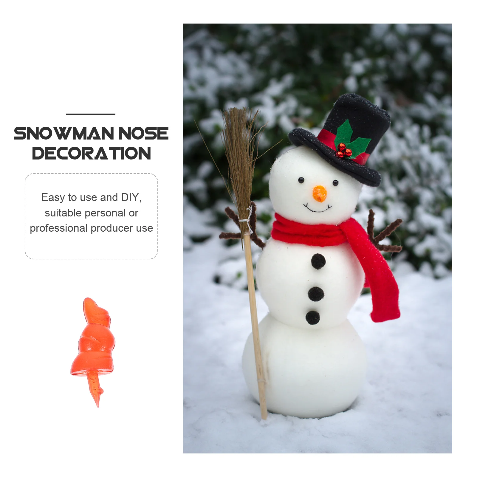 50 Pcs Snowman Toy Accessories Nose for Crafts Xmas Plastic Safe Cartoon DIY Christmas