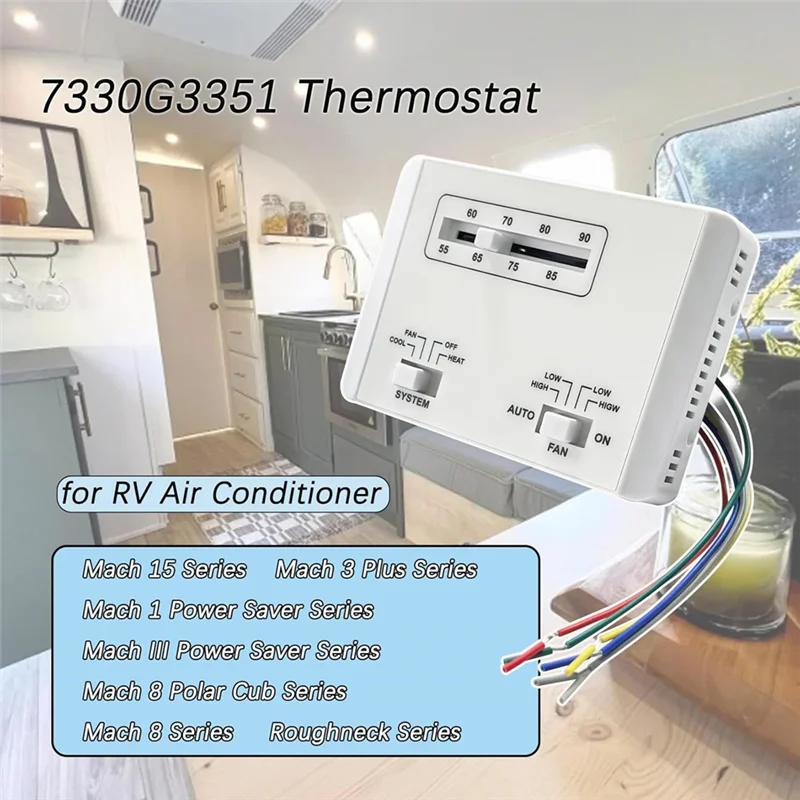 CQMF-For Mach Series RV Air Conditioner Thermostat, 7330G3351 Single Stage Heating/Cooling Control Unit