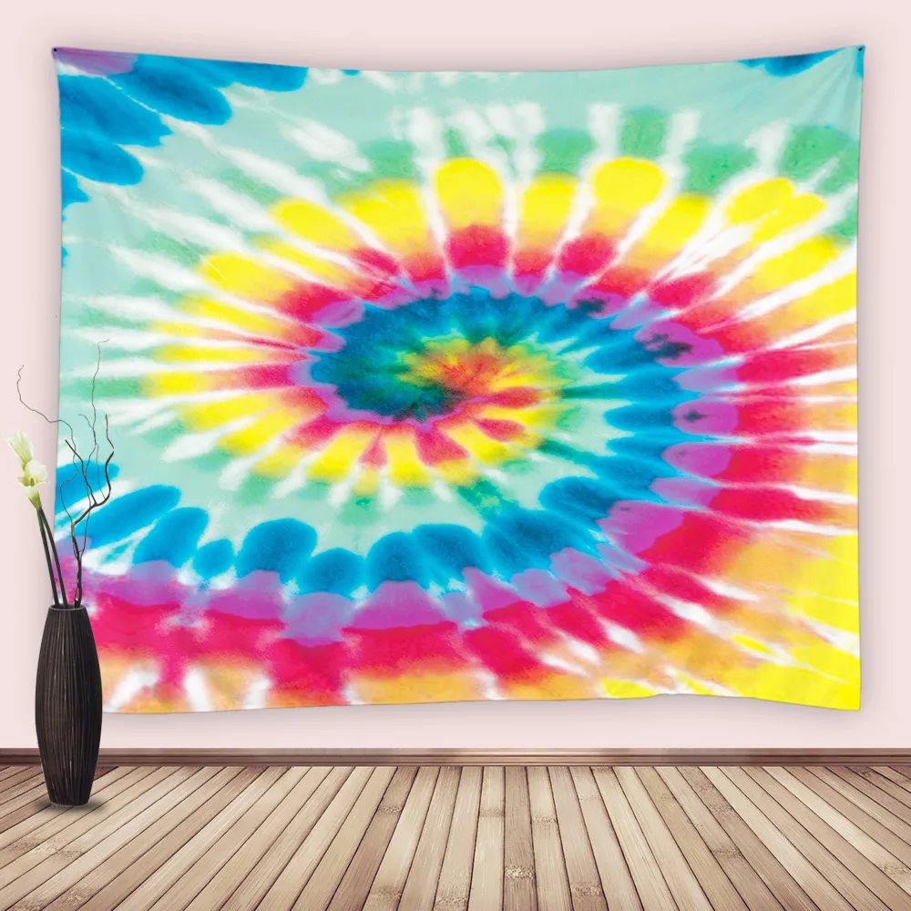 Tye Die Tapestry Hippie Wall Hanging Colorful Tie-Dye Sheet Bohemian Psychedelic Rainbow Home Decor for Dorm Bedroom Living Room