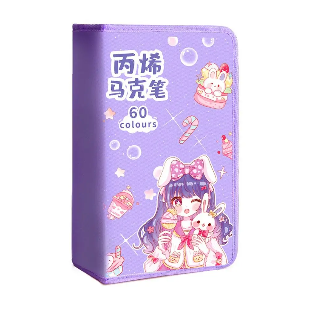 Portable Large Capacity Art Marker Pen Storage Bag Zipper Folding Marker Pen Pouch Pencil Bag Marker Pen Contaioner Student